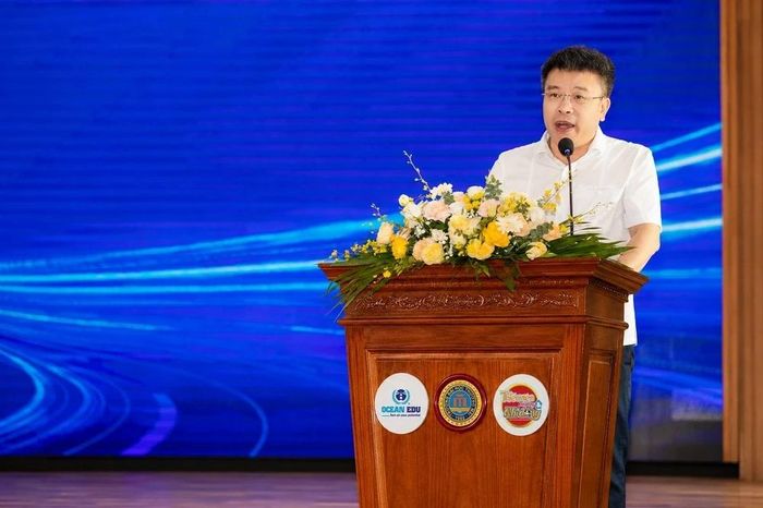 Nhà văn, nhà báo Nguyễn Phan Khuê, Tổng Biên tập báo Thiếu niên Tiền phong và Nhi đồng phát biểu khai mạc cuộc thi.