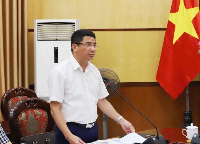 Trưởng Thuế tỉnh Nguyễn Văn Thủy phát biểu tại hội nghị.