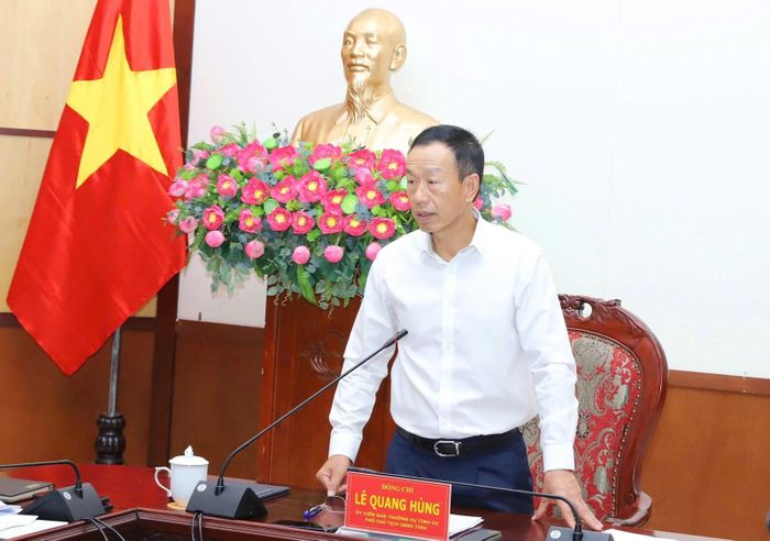 Phó Chủ tịch UBND tỉnh, Trưởng Ban Chỉ đạo thu NSNN tỉnh Lê Quang Hùng phát biểu kết luận.