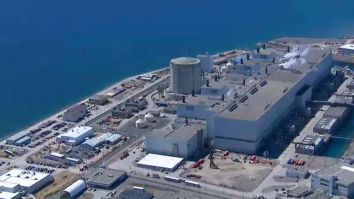 Nhà máy điện hạt nhân Darlington tại tỉnh Ontario, Canada, nhìn từ trực thăng của CTV News ngày 15/4/2015. Ảnh: CTV News.