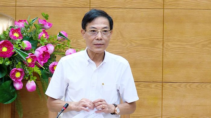 Phó Chủ tịch UBND tỉnh Đầu Thanh Tùng, Trưởng ban Chỉ đạo Đại hội TDTT tỉnh Thanh Hóa lần thứ X, năm 2026 phát biểu kết luận tại hội nghị.