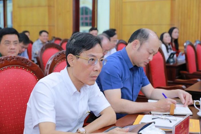 Đại biểu dự phiên họp tại điểm cầu Tỉnh ủy Thanh Hóa.
