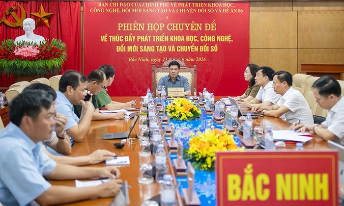 Quang cảnh hội nghị tại điểm cầu tỉnh Bắc Ninh. 