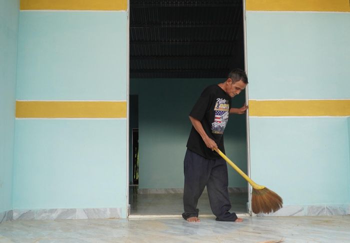 Căn nhà mới của hộ ông Hồ Văn Dũng đã xây dựng hoàn thành, đưa vào sử dụng. Ảnh: N.ĐOAN