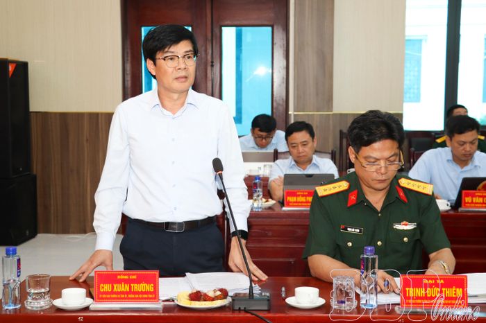 Đồng chí Chu Xuân Trường, Ủy viên Ban Thường vụ, Trưởng Ban Nội chính Tỉnh ủy phát biểu tại buổi làm việc.