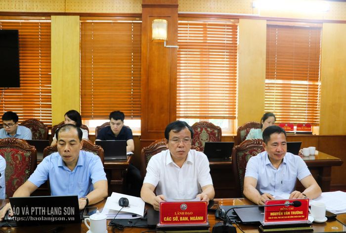 Đồng chí Nguyễn Văn Trường, Phó Chủ tịch HĐND tỉnh và lãnh đạo các sở, ban, ngành dự cuộc họp
