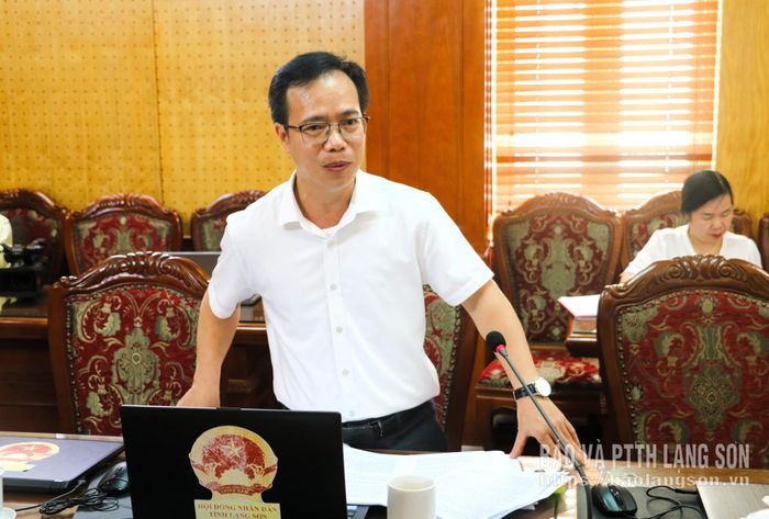 Lãnh đạo Ban Pháp chế HĐND tỉnh phát biểu ý kiến tại cuộc họp 