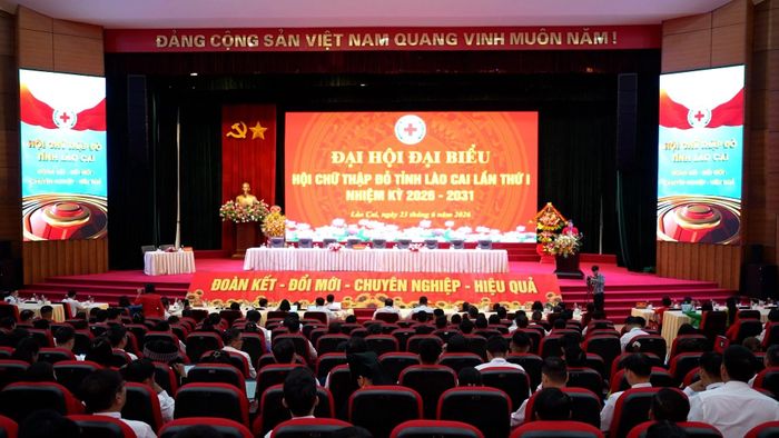 Quang cảnh phiên thứ nhất Đại hội đại biểu Hội Chữ thập đỏ tỉnh Lào Cai lần thứ I, nhiệm kỳ 2026 - 2031.