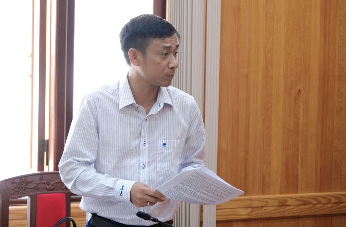 Đại diện lãnh đạo Sở Nông nghiệp và Môi trường báo cáo tiến độ thực hiện các nhiệm vụ được giao