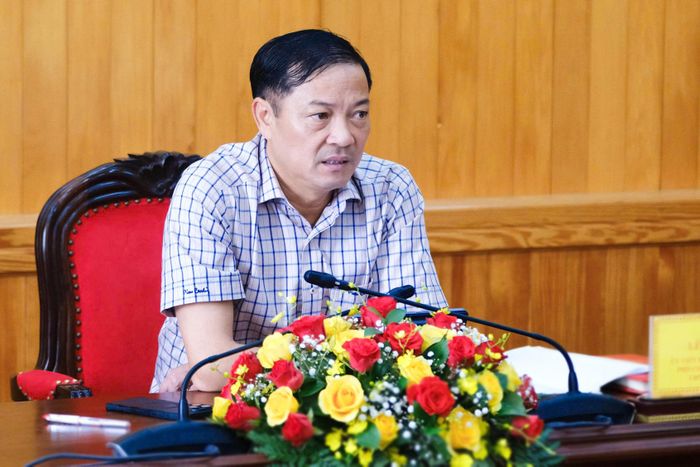 Đồng chí Lê Trọng Yên, Phó Chủ tịch Thường trực UBND tỉnh phát biểu tại buổi làm việc
