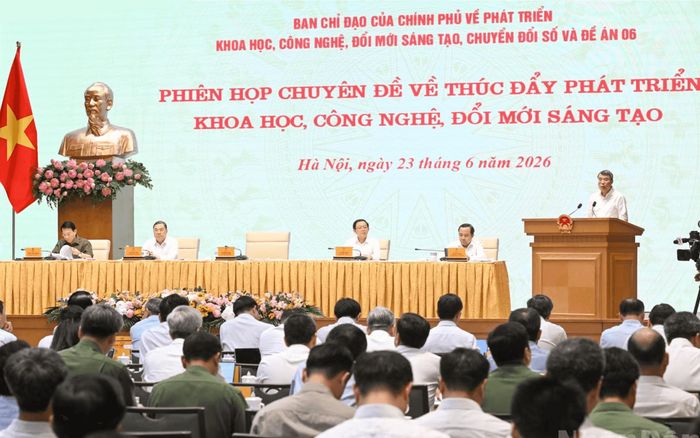 Quang cảnh phiên họp tại điểm cầu Chính phủ (Ảnh: Báo Nhân dân)