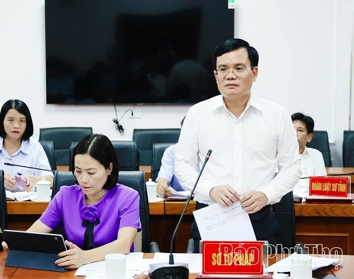 Lãnh đạo Sở Tư pháp phát biểu tại hội nghị.