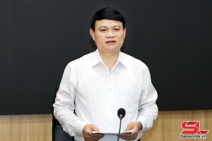 Đồng chí Đặng Ngọc Hậu, Phó Chủ tịch UBND tỉnh, phát biểu tại cuộc làm việc.