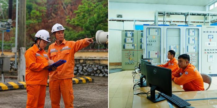 Nhân viên Công ty Điện lực Quảng Ninh lấy thông số đếm sét máy biến áp trạm 110kV