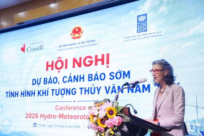 Bà Ramla Khalidi, Trưởng Đại diện thường trú UNDP tại Việt Nam phát biểu tại hội nghị.