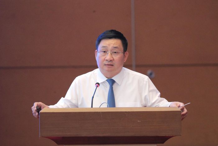 Viện trưởng Viện Nghiên cứu Cơ khí Phan Đăng Phong phát biểu. Ảnh: Hồ Long