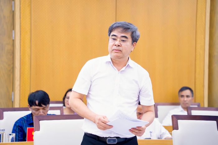 Phó Giám đốc Sở Nông nghiệp và Môi trường TP. Hải Phòng Phạm Minh Thành báo cáo