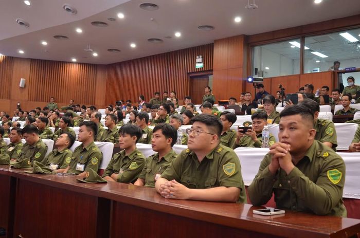 Lực lượng tham gia bảo vệ ANTT ở cơ sở tham dự hội thi.
