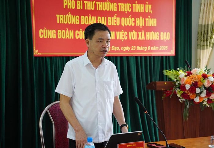 Phó Bí thư Thường trực Tỉnh ủy, Trưởng Đoàn đại biểu Quốc hội tỉnh Bế Thanh Tịnh kết luận buổi làm việc.
