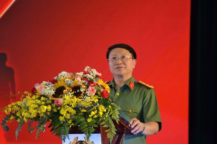 Đại tá Nguyễn Thanh Bình, Phó Cục Trưởng Cục Xây dựng phong trào bảo vệ an ninh Tổ quốc - Bộ Công an phát biểu