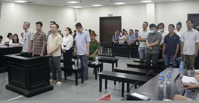 Các bị cáo tại phiên tòa. Ảnh: N.M