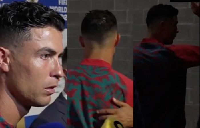 Ronaldo bực bội và bỏ vào phòng thay đồ vì phóng viên hỏi liên tục về Messi.