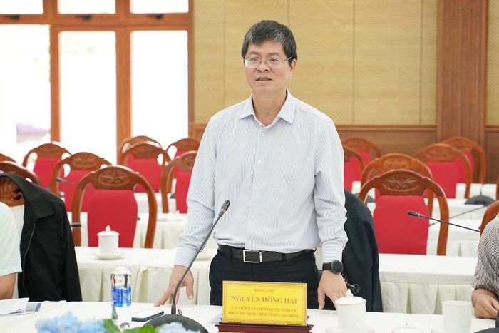  Phó chủ tịch UBND tỉnh Nguyễn Hồng Hải phát biểu tại buổi làm việc. Ảnh: Lamdong.gov.vn. 