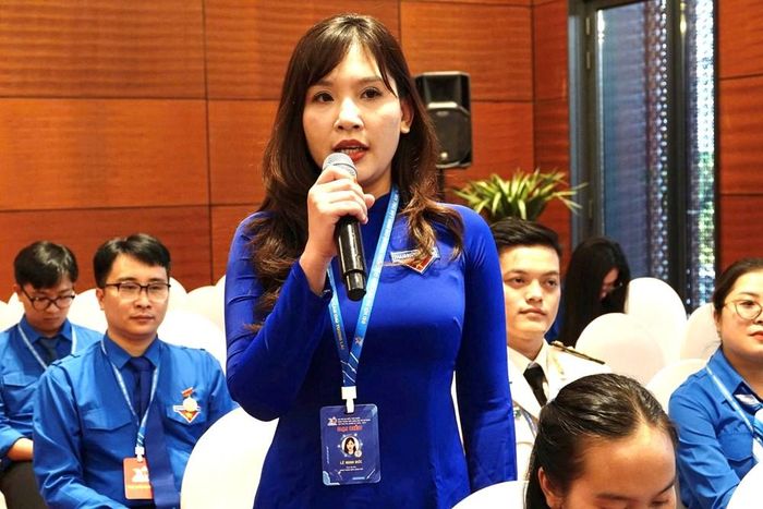 Đại biểu Lê Minh Đức - Bí thư Đoàn Thanh niên Bộ VHTTDL phát biểu tại diễn đàn