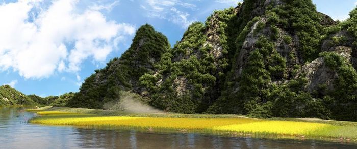Trong phim có những trường đoạn trên sông nước được lấy cảm hứng từ Vịnh Hạ Long và Tràng An - những di sản thiên nhiên mang tính nhận diện cao của Việt Nam