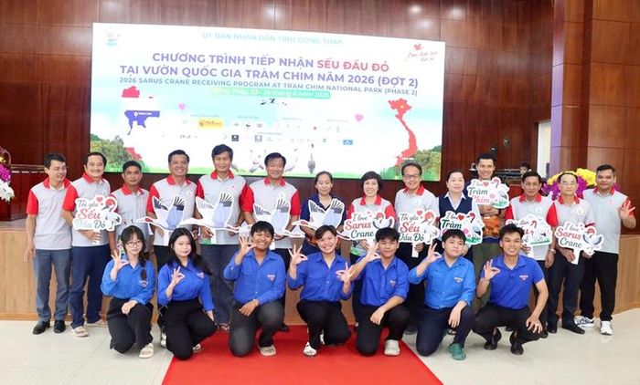 Các nhà khoa học, chuyên gia quốc tế, doanh nghiệp và chính quyền địa phương cùng chung tay trong hành trình đưa Sếu đầu đỏ trở lại Tràm Chim sau nhiều năm vắng bóng - Ảnh: VGP/Nguyệt Ánh