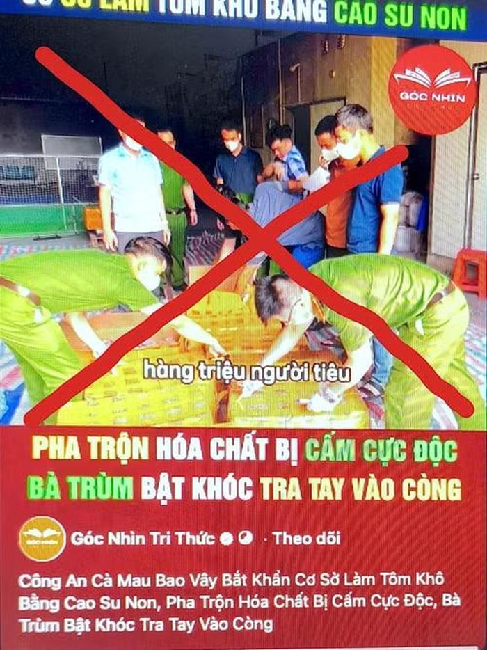 Một trong những trang đăng tải thông tin không đúng sự thật phát tán trên mạng xã hội. (Ảnh chụp lại từ màn hình).