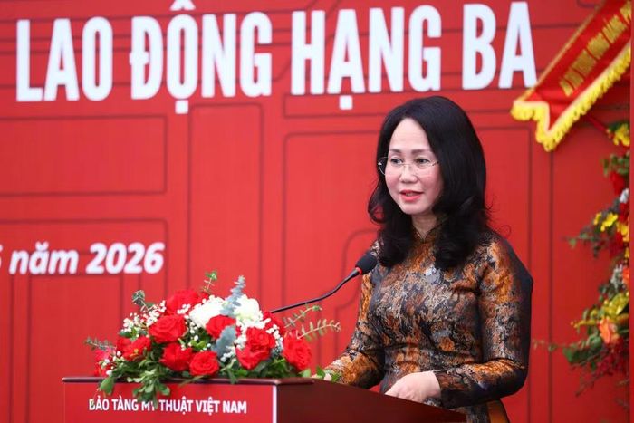 Bộ trưởng Văn hóa, Thể thao và Du lịch Lâm Thị Phương Thanh phát biểu tại sự kiện.