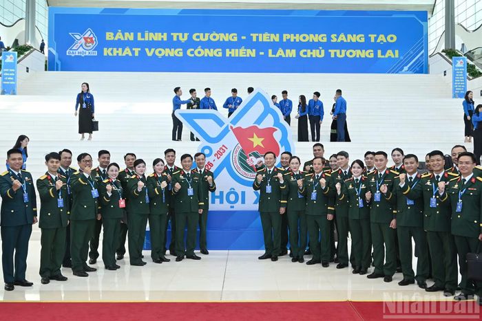 Đoàn đại biểu thanh niên Quân đội dự Đại hội.