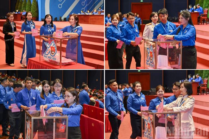 Các đại biểu bỏ phiếu bầu Ban Chấp hành Trung ương Đoàn khóa XIII.