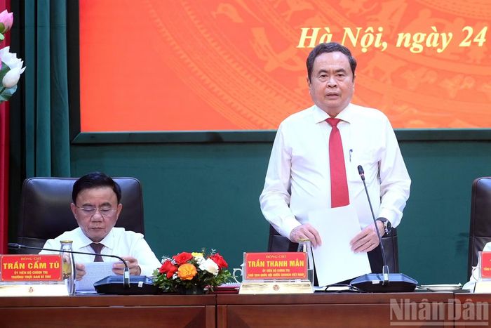 Chủ tịch Quốc hội Trần Thanh Mẫn phát biểu tại hội nghị.