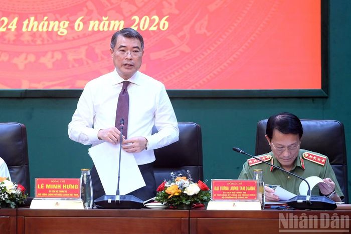 Thủ tướng Chính phủ Lê Minh Hưng phát biểu tại hội nghị.