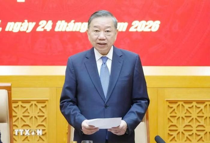 Tổng Bí thư, Chủ tịch nước Tô Lâm phát biểu chỉ đạo tại Hội nghị Quân ủy Trung ương nhiệm kỳ 2025 - 2030 lần thứ hai. Ảnh: TTXVN