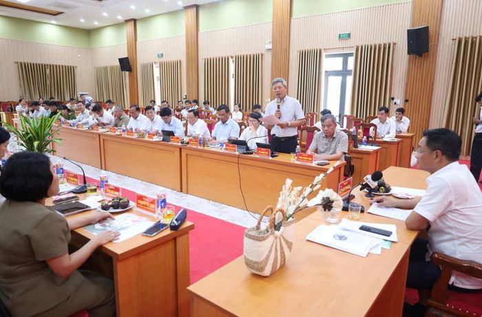 Phó Chủ tịch UBND thành phố Hồ Quang Bửu nêu một số ý kiến tại buổi làm việc.
