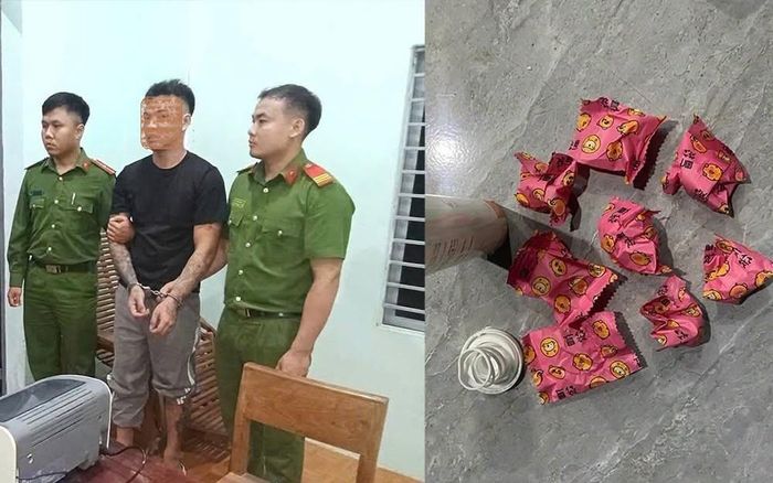 Cơ quan Công an bắt giữ đối tượng T.V.H cùng số ma túy tang vật.