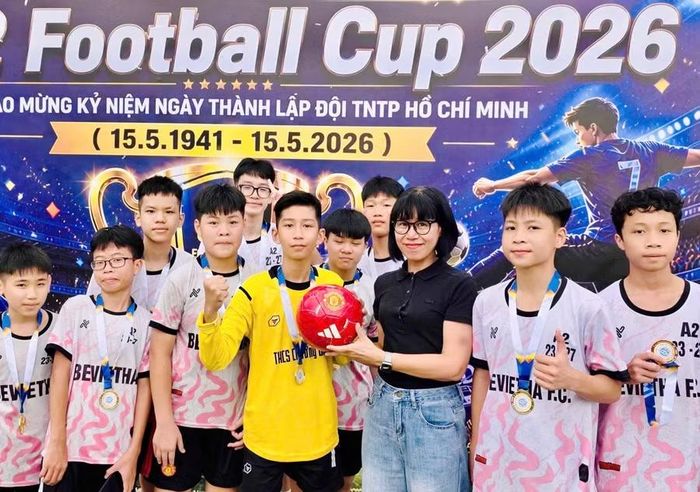 Trường THCS Chương Dương tổ chức giải bóng đá học sinh năm học 2025-2026. Ảnh: Đình Tuệ.