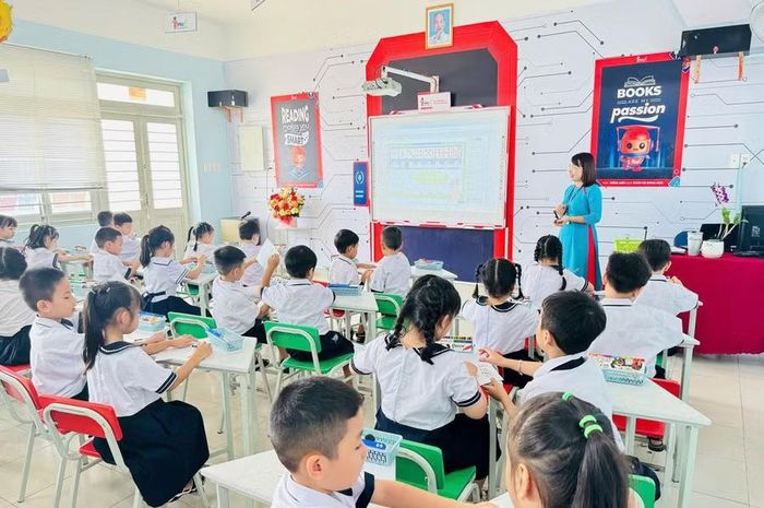 Tiết học của học sinh Trường tiểu học Thuận Kiều (phường Đông Hưng Thuận, TPHCM).