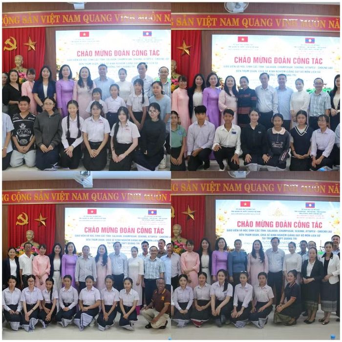 Lãnh đạo Tổng Lãnh sự quán và Sở GD&amp;ĐT chụp ảnh lưu niệm với đoàn giáo viên, học sinh các tỉnh.