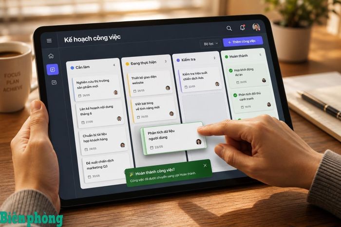 Việc lạm dụng bảng Kanban mà không cập nhật trạng thái thường xuyên sẽ làm mất đi ý nghĩa thực tế. Vì vậy, mỗi người cần duy trì kỷ luật trong việc cập nhật tiến độ hằng ngày. Đồ họa: Thái Bình