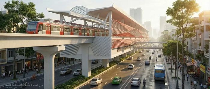 Phối cảnh tàu và nhà ga tuyến metro số 2 ở TPHCM.