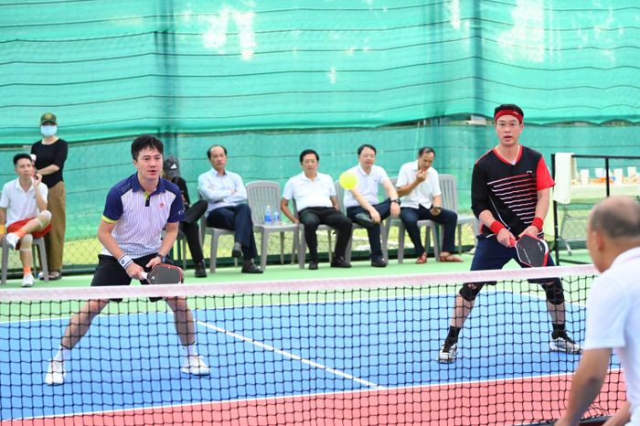 Các vận động viên tham gia hạng mục Pickleball đôi nam.