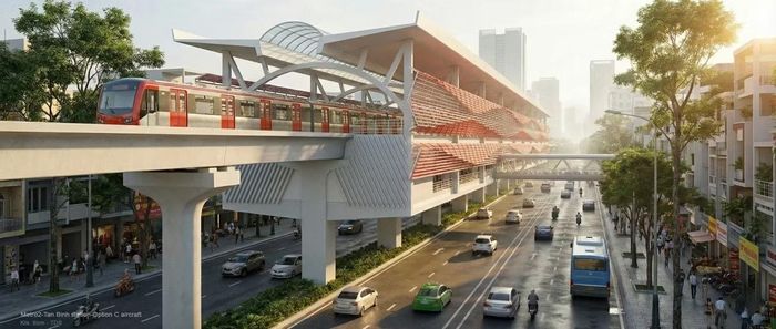 Phối cảnh tàu và nhà ga tuyến metro số 2 ở TP.HCM