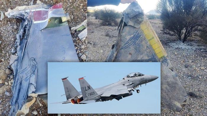 Những mảnh vỡ của tiêm kích F-15 Mỹ bị Iran bắn rơi. Ảnh: TWZ