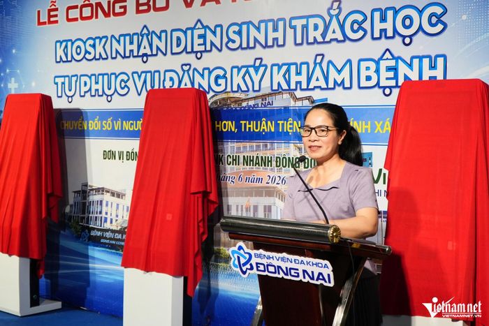 Bà Đỗ Thị Nguyên, Giám đốc Sở Y tế Đồng Nai phát biểu. Ảnh: Hoàng Anh
