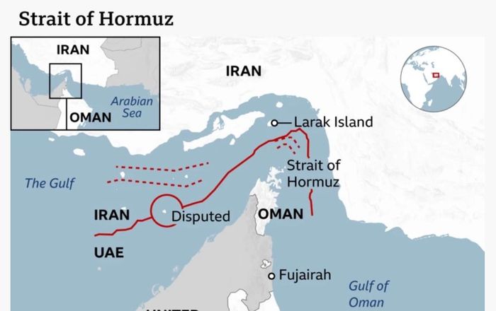 Oman sẽ mở một hàng lang hàng hải qua eo biển Hormuz. Ảnh: BBC