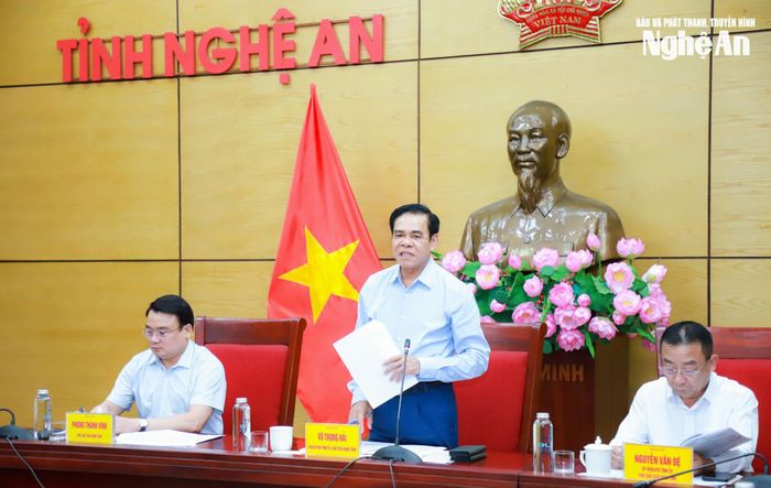 Chủ tịch UBND tỉnh Võ Trọng Hải phát biểu kết luận. Ảnh: Thành Duy